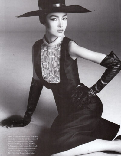 Italian Vogue Fei Fei Sun Leather Gloves by designer Urstadt Swan