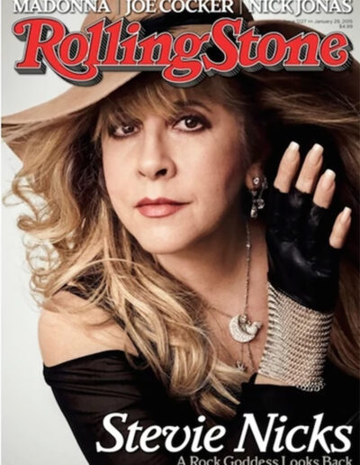 Rolling Stone Magazine Stevie Nicks - fingerless leather gloves with chain by Lauren Urstadt of Urstadt Swan